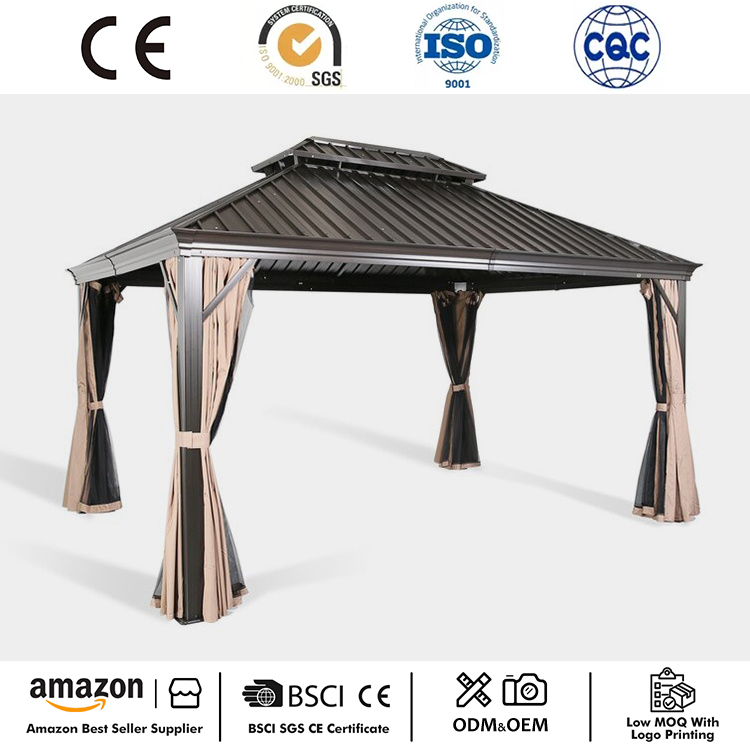 Gazebo à toit rigide en aluminium de 12 pi x 10 pi