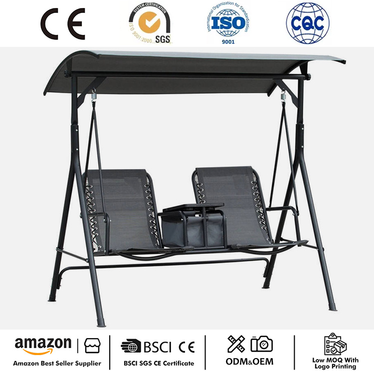 Chaise pivotante 2 places avec table de rangement pivotante