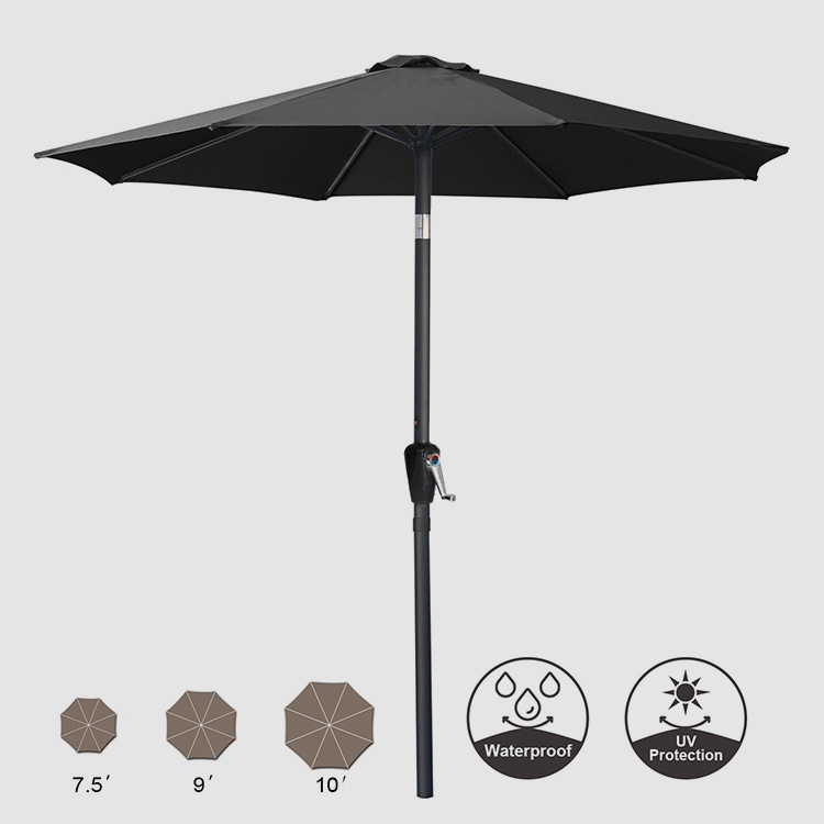 Utilisation d'un parasol de table de patio avec inclinaison et manivelle