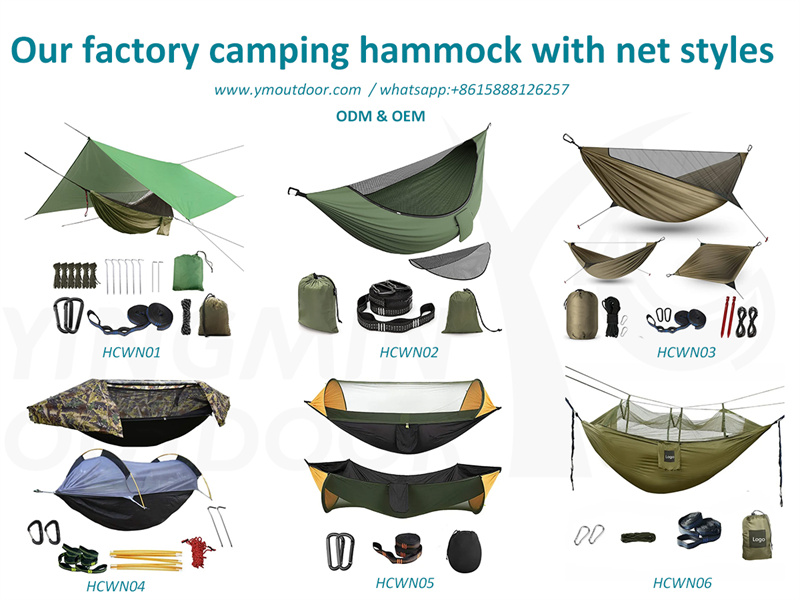 Quels sont les types de hamacs de camping avec filets pris en charge par YMOUTDOOR