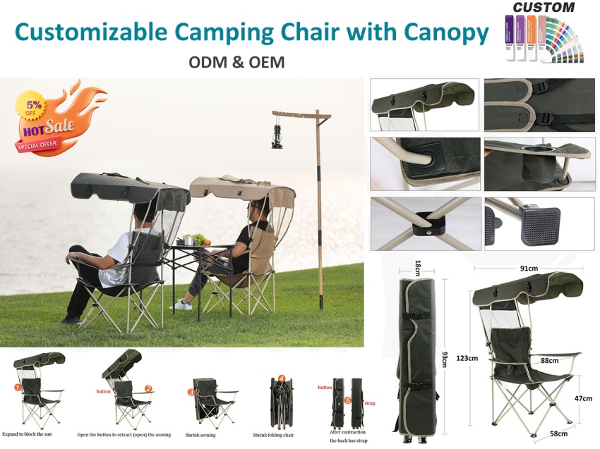 Qu'est-ce que la chaise pliante de camping avec auvent ?