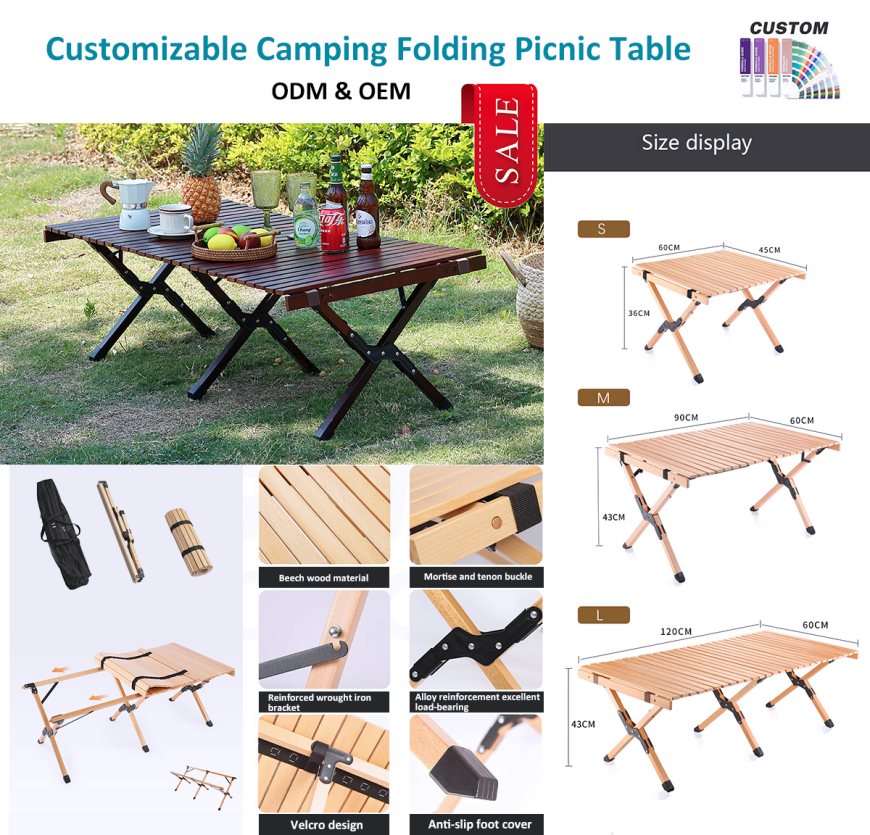 Vous aimez cette table de camping pliante en bois ?
