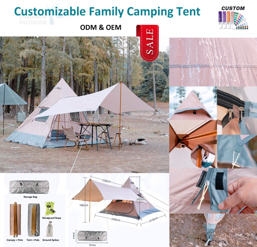 Belle tente spacieuse pour le camping familial/de groupeï¼
