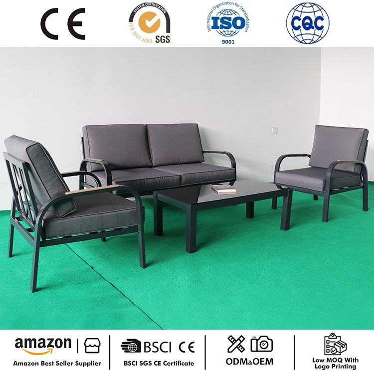 Ensemble de conversation en aluminium 4 pièces pour meubles de patio