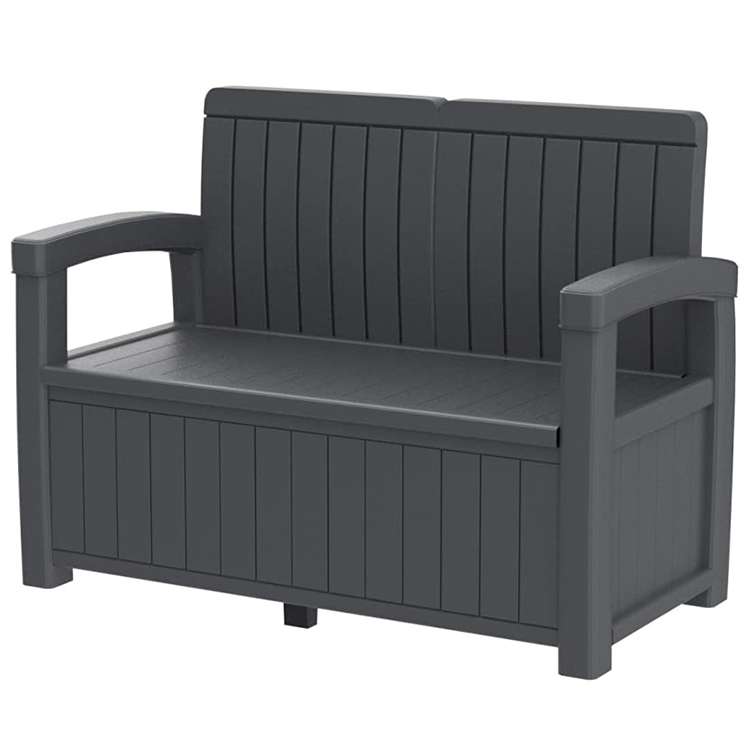 Banc de rangement extérieur en résine de 49 gallons