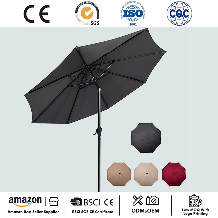 Parasol de patio 7,5 pieds, 8 baleines