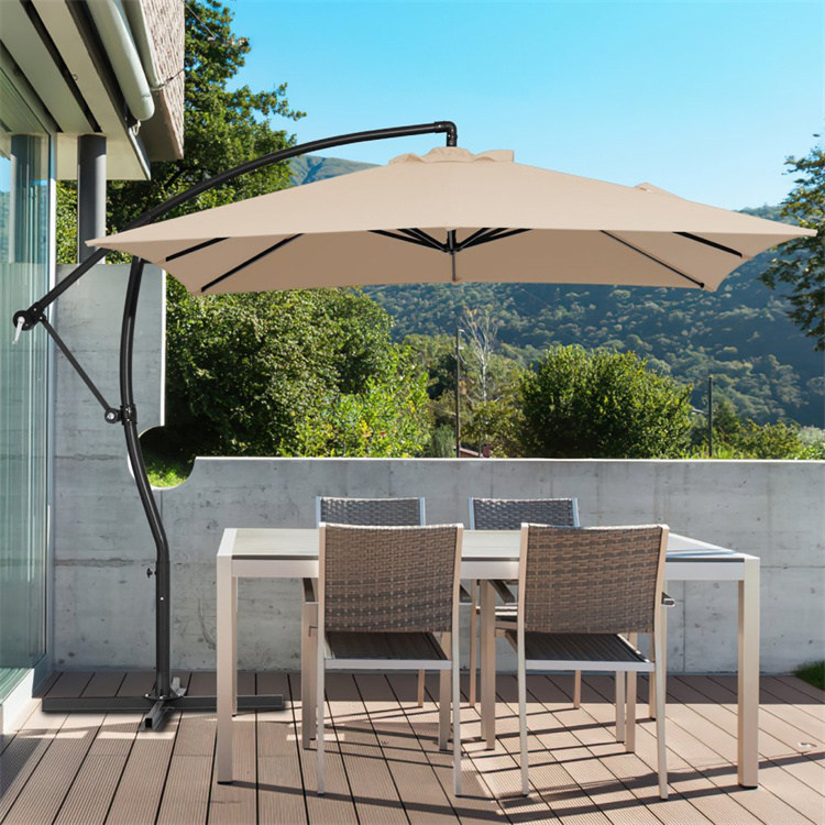 Parasol en porte-à-faux pour patio suspendu de 9 x 9 pi