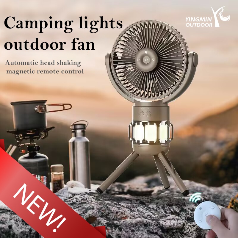 Ventilateur de camping avec lanterne LED