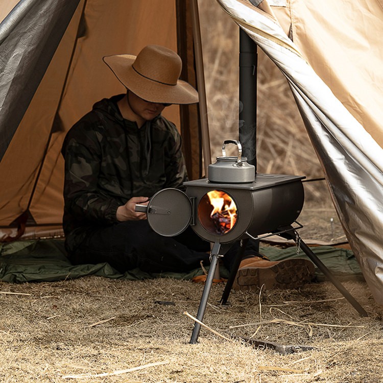 Poêle à bois polyvalent de camping