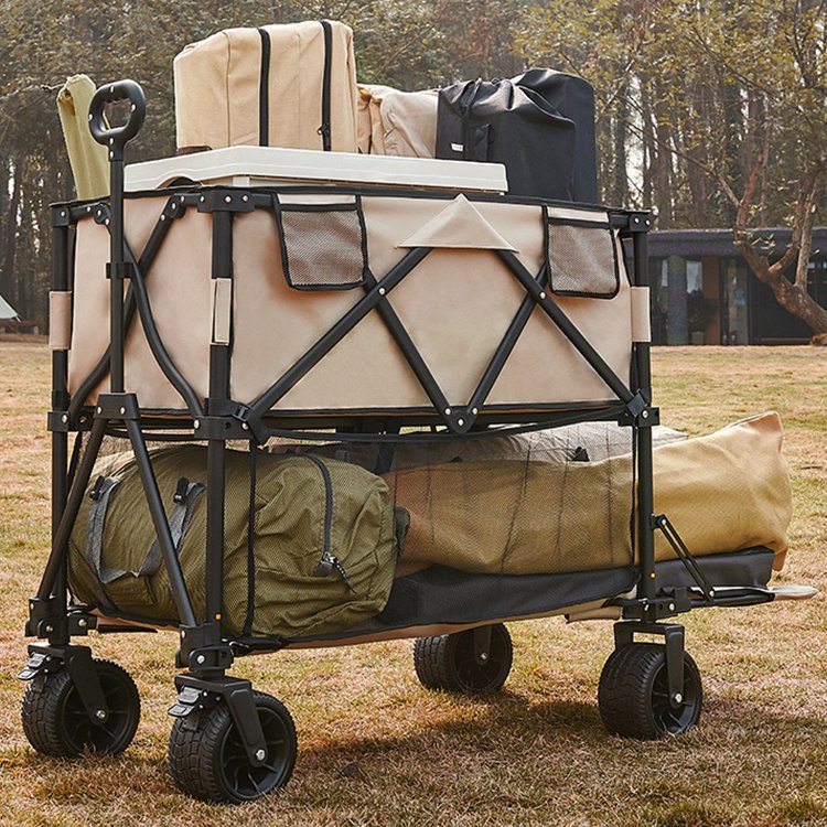 Chariot de wagon pliable à deux étages