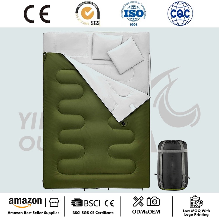 Sac de couchage double avec oreiller