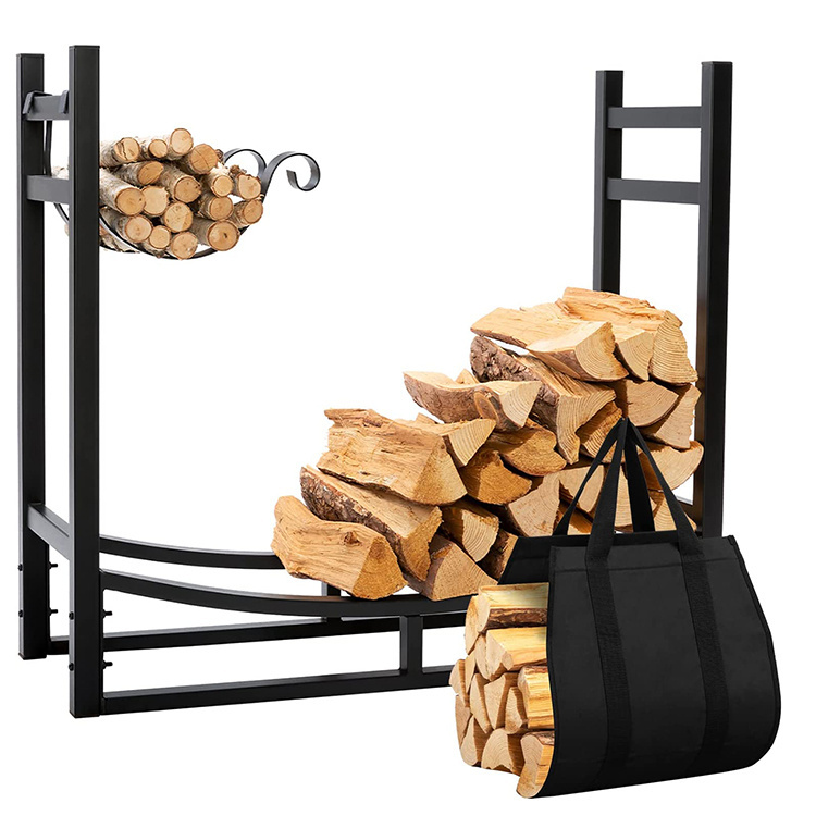 Support à bois de chauffage avec support à bois