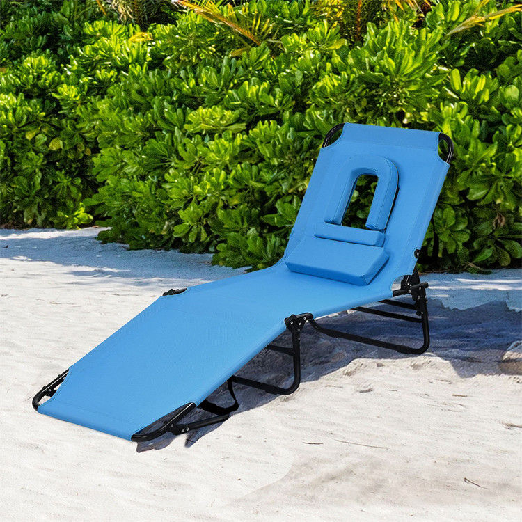 Chaise longue de plage pliante d'extérieur