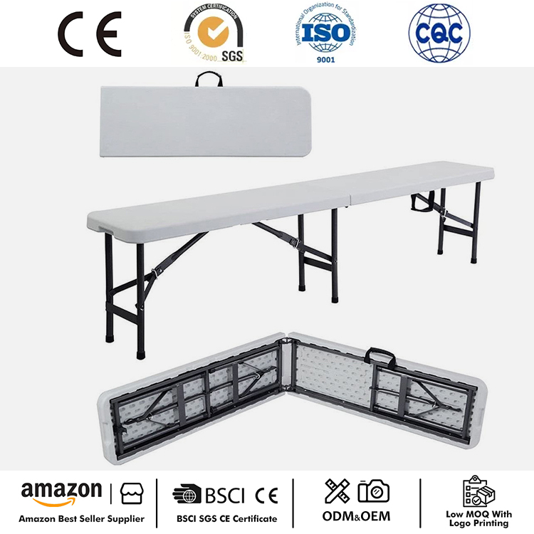 Banc portatif pliant en plastique de 6 pieds