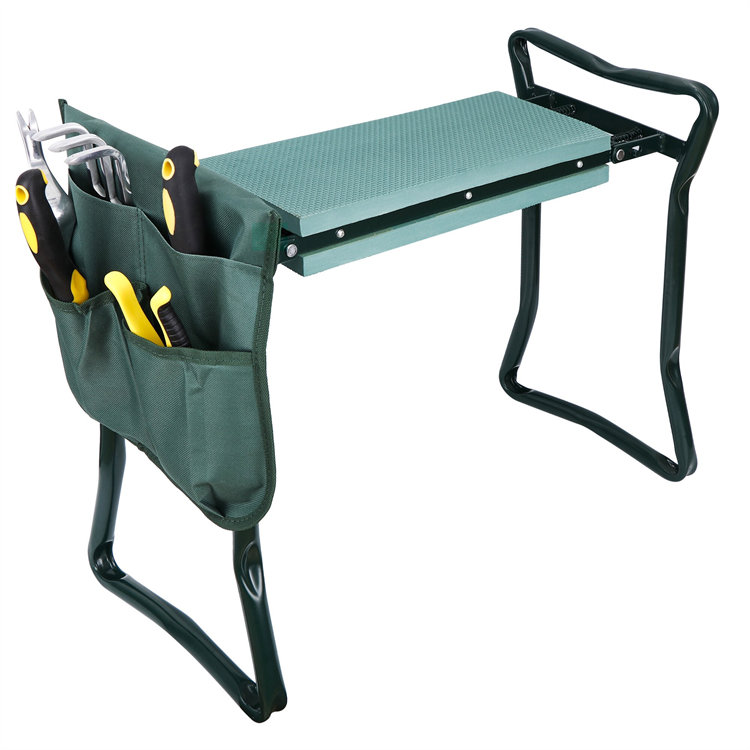 Siège pliant pour genoux de jardin avec sac à outils