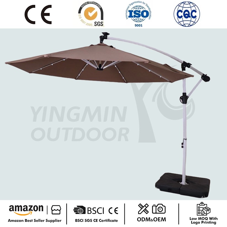 Parapluie LED solaire en porte-à-faux pour patio de 10 pieds le plus récent