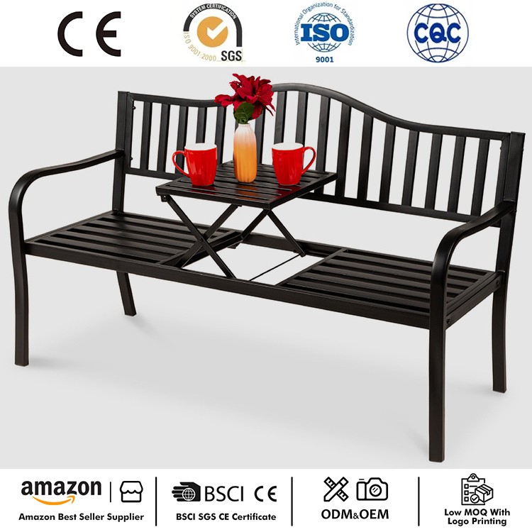 Table de banc de jardin extérieure en fonte