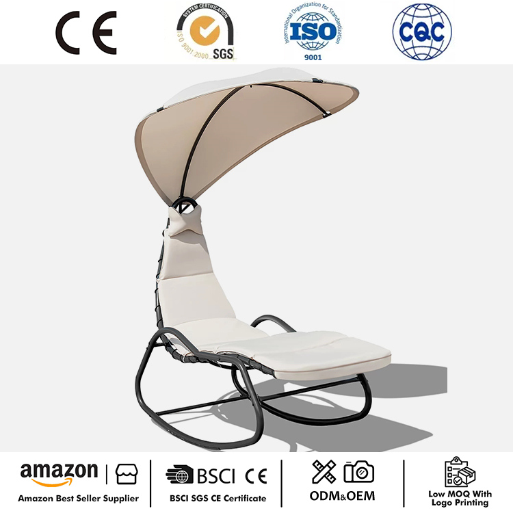 Chaise longue d'extérieur avec balançoire