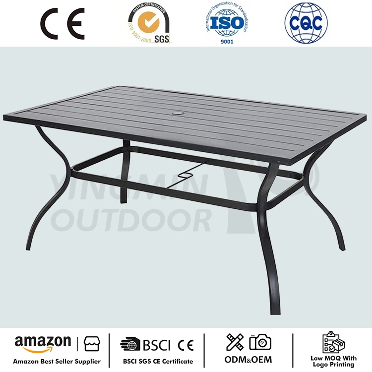 Table de salle à manger rectangulaire de patio extérieur