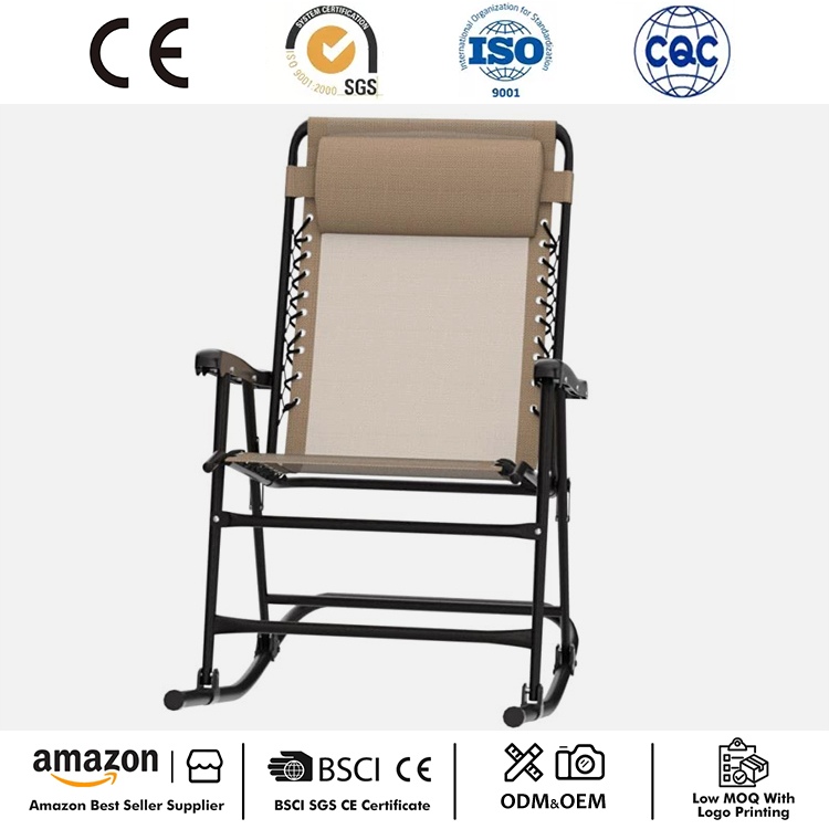 Fauteuil à bascule pliant extérieur Zero Gravity avec oreiller