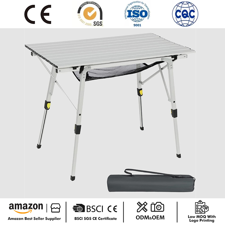 Table de camping pliante portative en aluminium