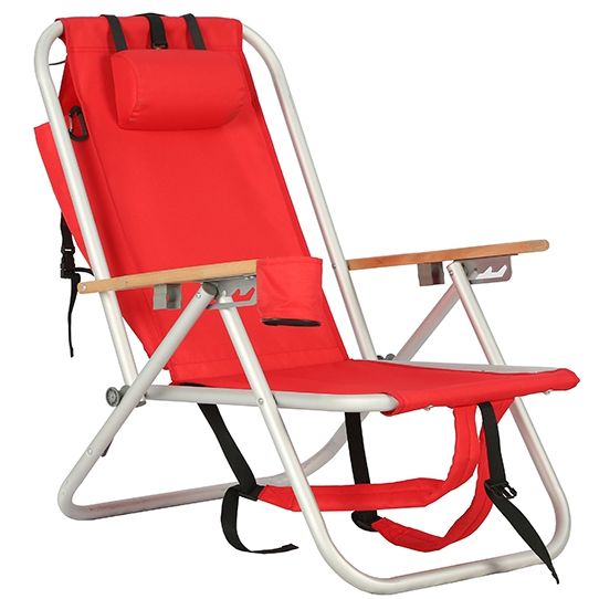 Chaise de plage portable, salon inclinable pliant