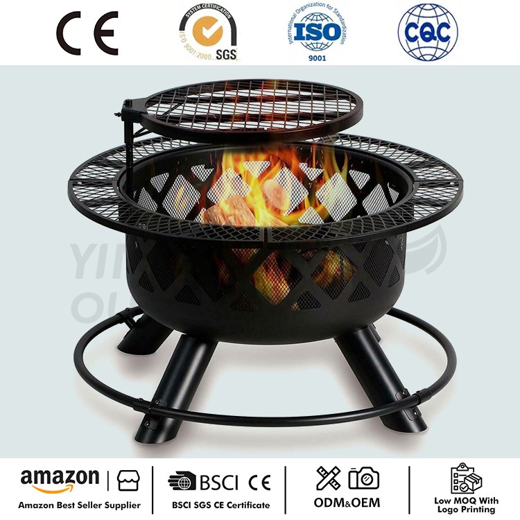 Foyer au bois pour barbecue extérieur