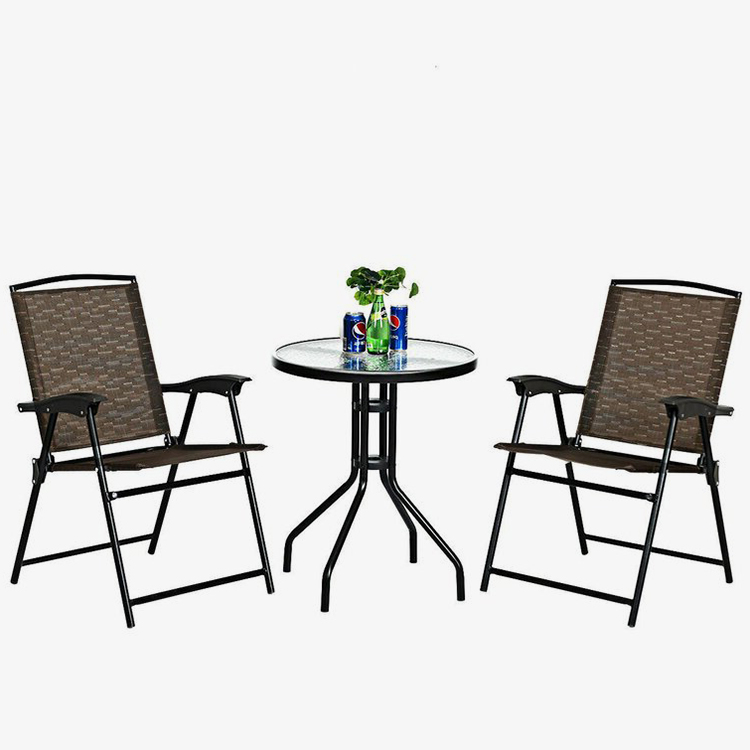 Ensemble de bistro de patio pliant 3 pièces