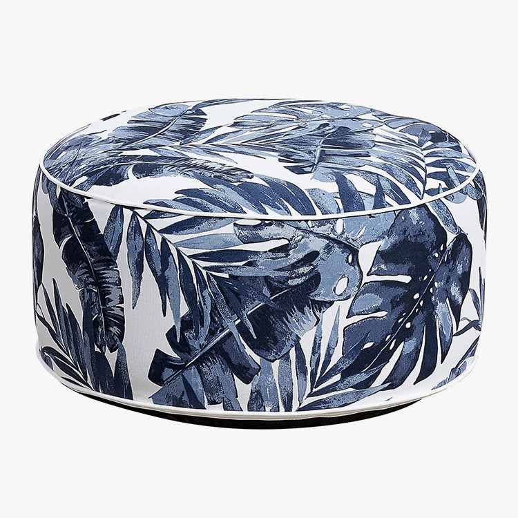 Tabouret Gonflable Pouf Feuille Bleue