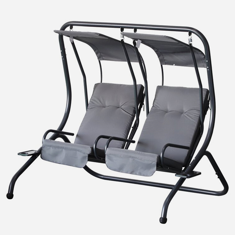 Swing porche en acier de la canopée de 2 personnes extérieure