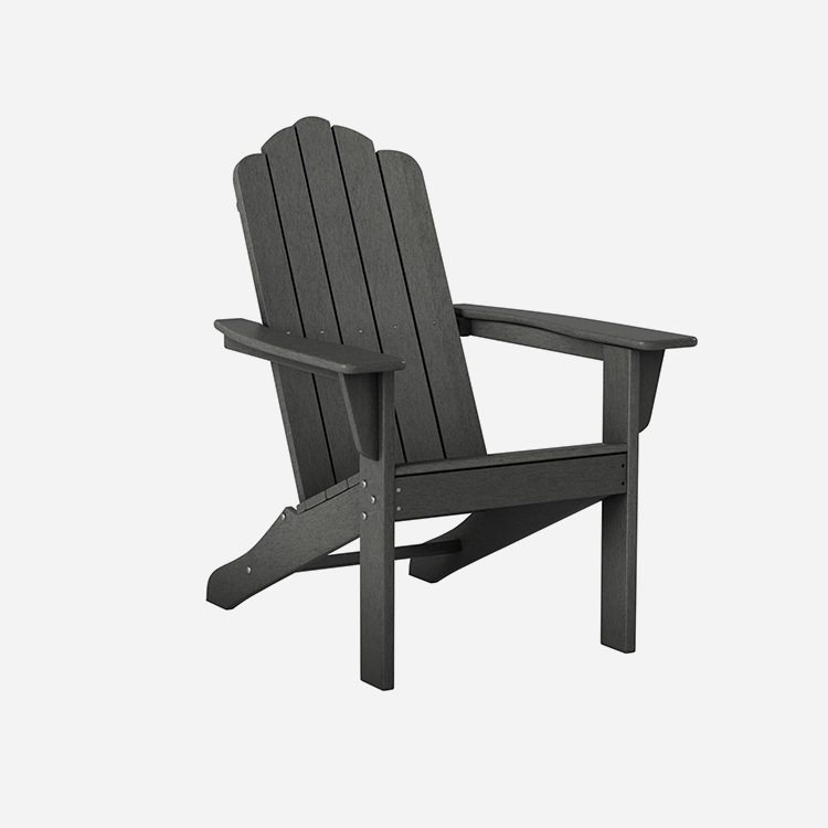 Chaise Adirondack de patio en poly gris pour l'extérieur