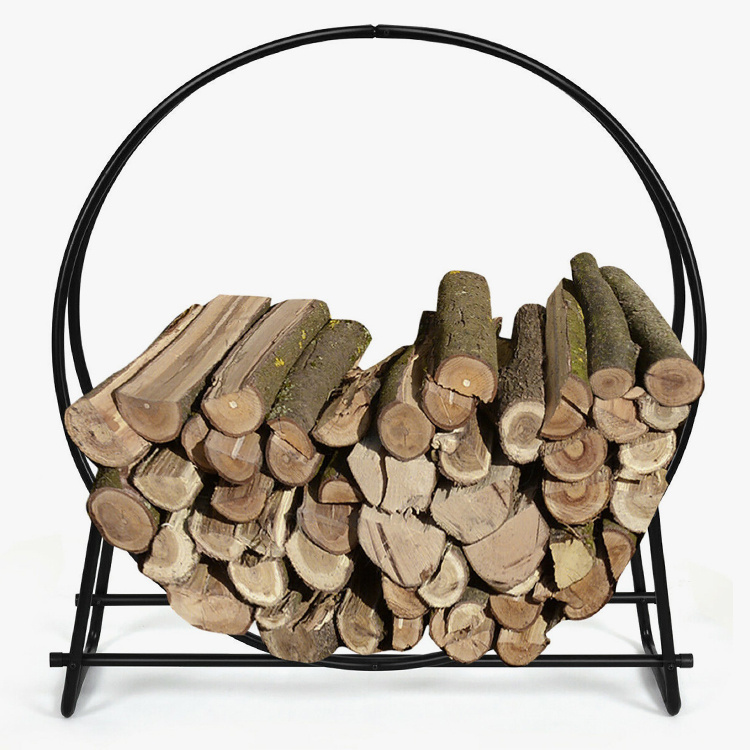 Support de support de stockage de bois de chauffage de cerceau de rondin